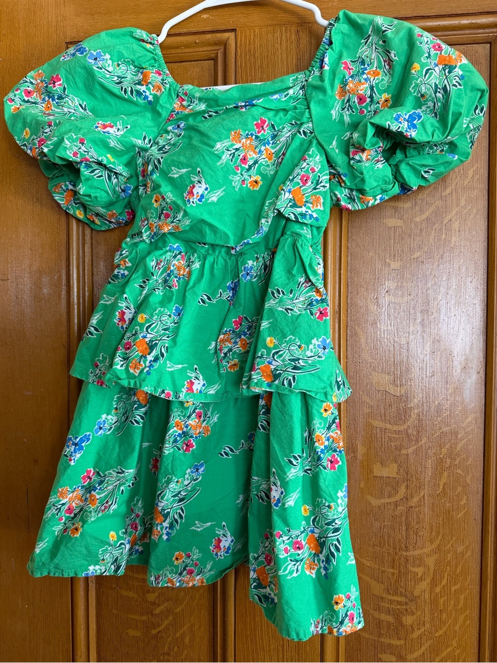 Green Floral Puff-Sleeve Cat And Jack  Dress